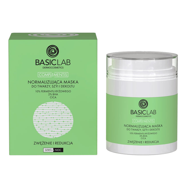 BasicLab Complementis normalizująca maska do twarzy szyi i dekoltu Zwężenie i Redukcja 50ml