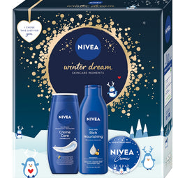 Nivea Winter Dream zestaw żel pod prysznic 250ml + odżywcze mleczko do ciała 250ml + krem uniwersalny 100ml