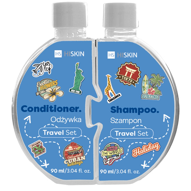 HiSkin Puzzle Travel zestaw szampon do włosów 90ml + odżywka do włosów 90ml