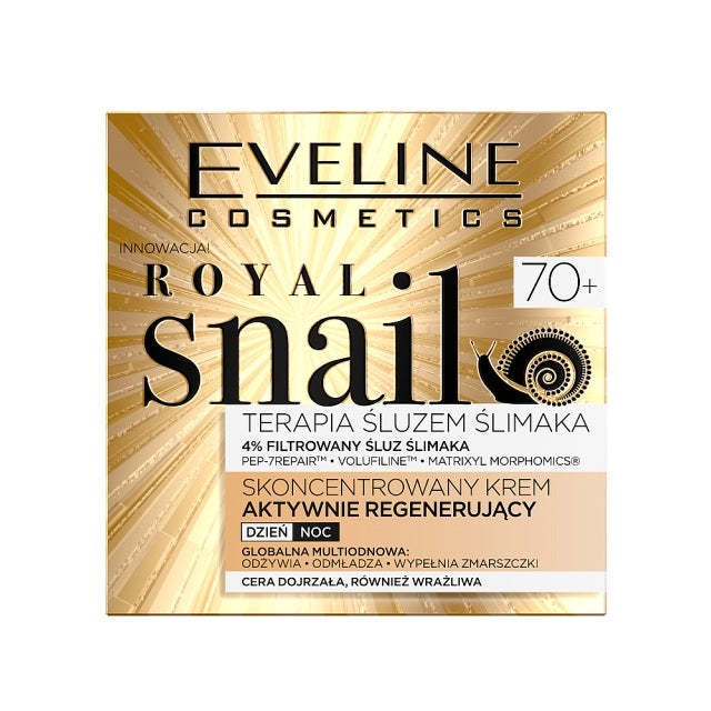 Eveline Cosmetics Royal Snail 70+ skoncentrowany krem aktywnie regenerujący na dzień i na noc 50ml