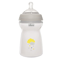 Chicco NaturalFeeling butelka plastikowa ze smoczkiem silikonowym przepływ szybki 6m+ 330ml