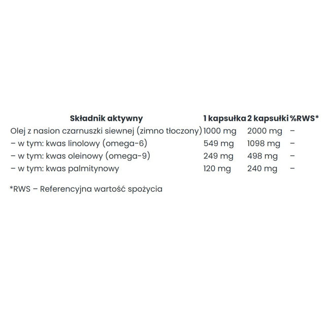 Big Nature Olej z czarnuszki suplement diety 60 kapsułek