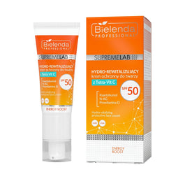 Bielenda Professional SupremeLab Energy Boost hydro-rewitalizujący krem ochronny do twarzy z Tetra-Vit C SPF50 40ml