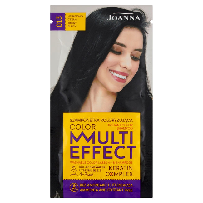 Joanna Multi Effect Color szamponetka koloryzująca 013 Hebanowa Czerń 35g