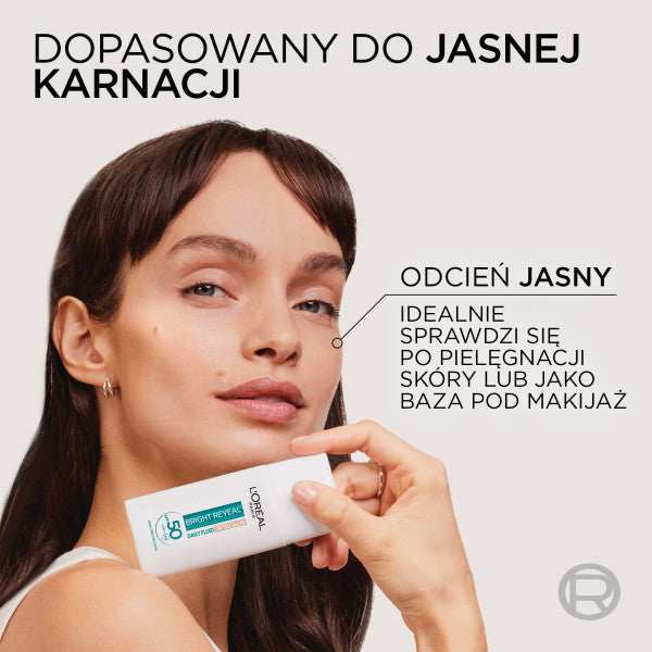 L'Oreal Paris Bright Reveal fluid redukujący przebarwienia z SPF50+ Odcień Jasny 50ml