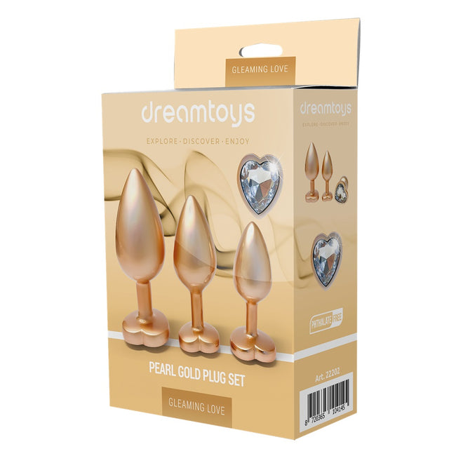 Dream Toys Gleaming Love Pearl Gold Plug Set zestaw korków analnych 3szt