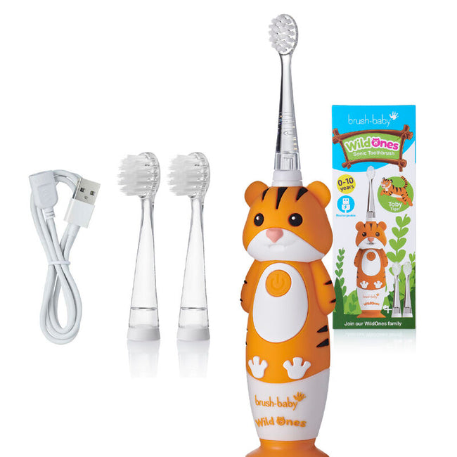 Brush-Baby WildOnes szczoteczka soniczna dla dzieci 0-10l Tiger