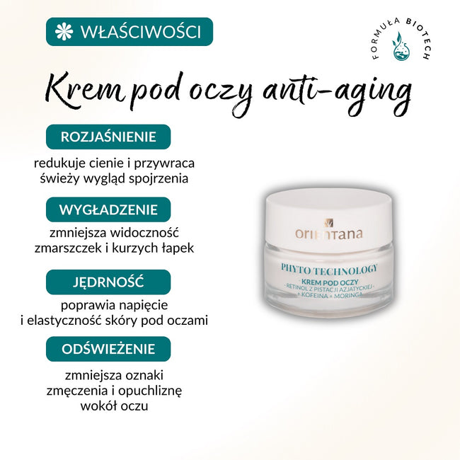 ORIENTANA Phyto Technology przeciwzmarszczkowy krem pod oczy Retinol 15ml