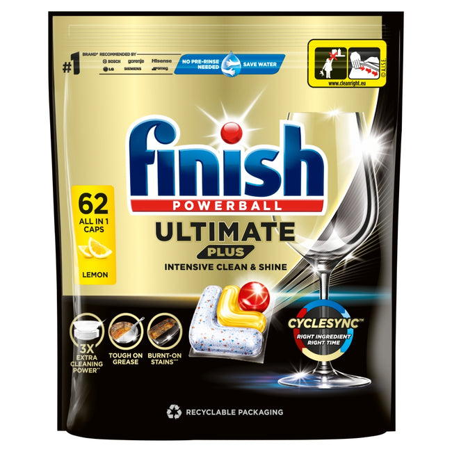 Finish Ultimate Plus Lemon kapsułki do mycia naczyń w zmywarce 62szt