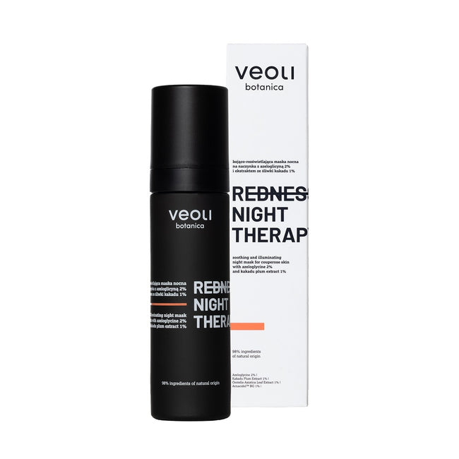 Veoli Botanica Redness Night Therapy kojąco-rozświetlająca maska nocna na naczynka 50ml