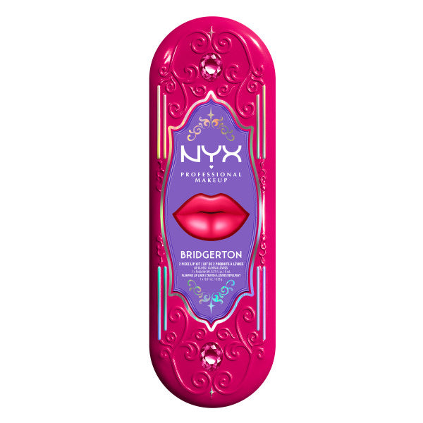 NYX Professional MakeUp Bridgerton Royal Treasures 2-Piece Lip Kit zestaw błyszczyk i konturówka 2szt.