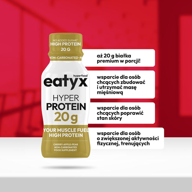 eatyx Hyper Protein Booster szot proteinowy suplement diety Wiśnia Jabłko Gruszka 30x95ml