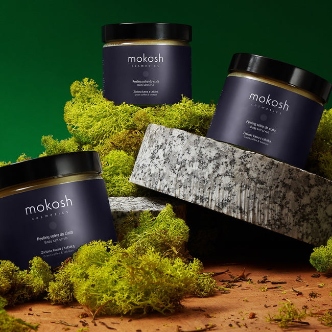 Mokosh Peeling solny do ciała Zielona kawa z tabaką 300g