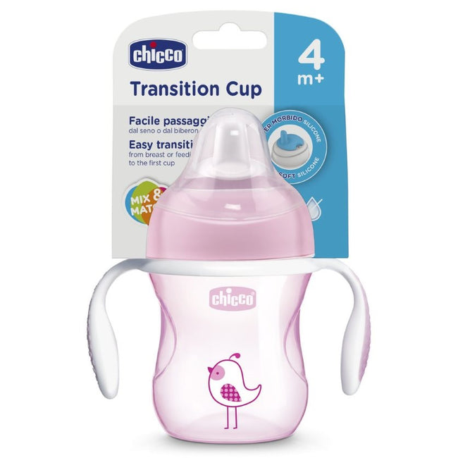Chicco Transition Cup pierwszy kubek treningowy z miękkim ustnikiem 4m+ Girl 200ml