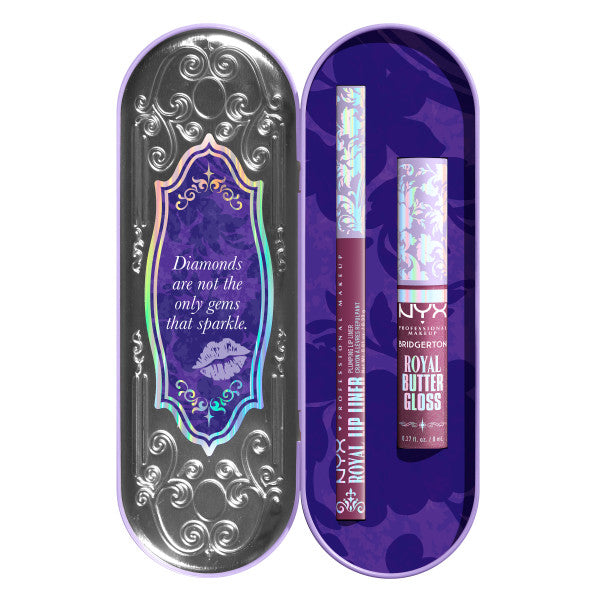 NYX Professional MakeUp Bridgerton Royal Treasures 2-Piece Lip Kit zestaw błyszczyk i konturówka 2szt.