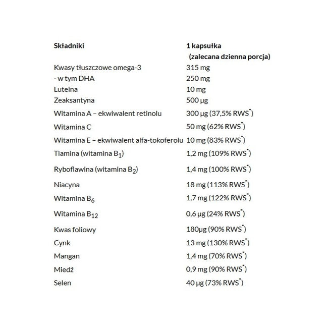 SuperOptic SuperOptic suplement diety ze składnikami wspierającymi prawidłowe widzenie 60 kapsułek