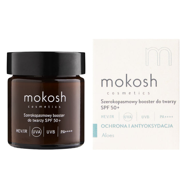 Mokosh Szerokopasmowy booster do twarzy SPF50+ Aloes 30ml