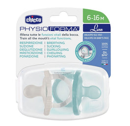 Chicco PhysioForma Luxe smoczek silikonowy uspokajający 6-16m Miętowy 2szt.