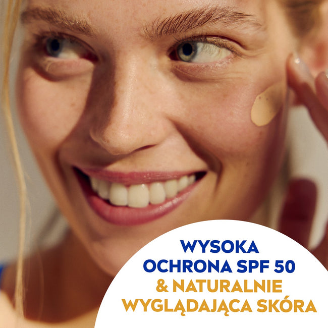 Nivea Sun UV Face Shine Control matujący krem do twarzy z wysoką ochroną SPF50 Light Tinted 50ml