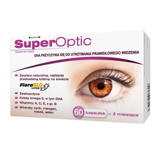 SuperOptic SuperOptic suplement diety ze składnikami wspierającymi prawidłowe widzenie 60 kapsułek