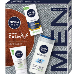 Nivea Men Keep It Calm zestaw ochronny krem do twarzy 75ml + żel do mycia twarzy 100ml + żel pod prysznic 3w1 250ml