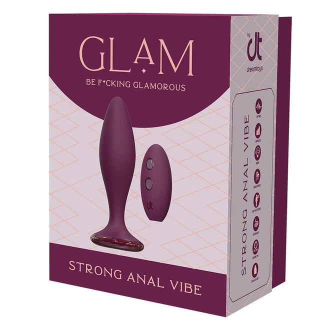 Dream Toys Glam Strong Anal Vibe wibrujący korek analny z pilotem Fioletowy