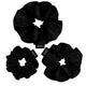 Glov Satin Scrunchies gumki do włosów S/M/L Black 3szt