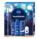 Nivea Pampering zestaw pielęgnujący żel pod prysznic 250ml + odżywcze mleczko do ciała 250ml + intensywnie nawilżający krem do rąk 100ml + antyperspirant w kulce 50ml