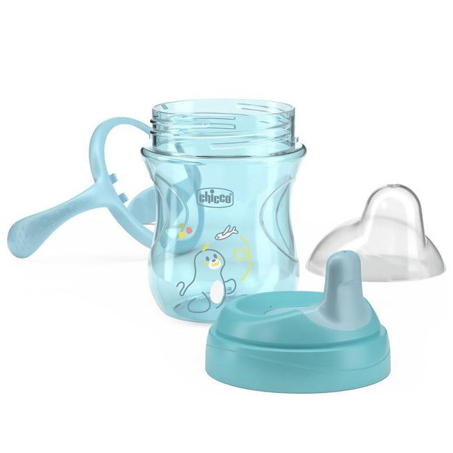 Chicco Training Cup kubek niekapek z twardym ustnikiem 6m+ Turkusowy200ml