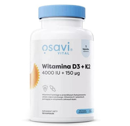 Osavi Witamina D3 + K2 4000IU + 150μg suplement diety 120 kapsułek