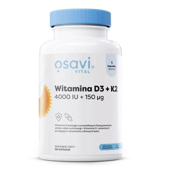 Osavi Witamina D3 + K2 4000IU + 150μg suplement diety 120 kapsułek
