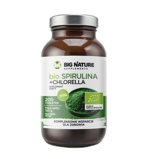 Big Nature Bio Spirulina + Chlorella suplement diety 200 tabletek