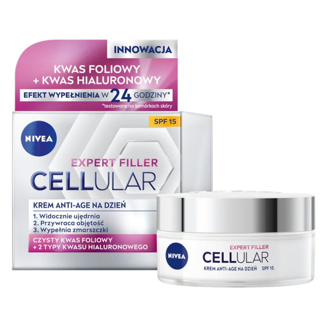 Nivea Cellular Expert Filler zestaw krem anti-age na dzień 50ml + serum wypełniające 30ml