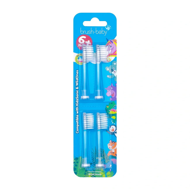 Brush-Baby KidzSonic & WildOnes końcówki do szczoteczki sonicznej 6+ 4szt.