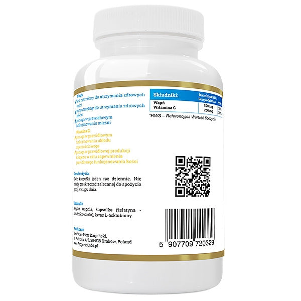 Progress Labs Calcium + Witamina C suplement diety 120 kapsułek