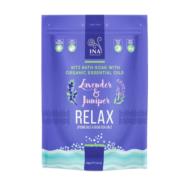 INA ESSENTIALS Relax sól do kąpieli z lawendą i jałowcem 330g