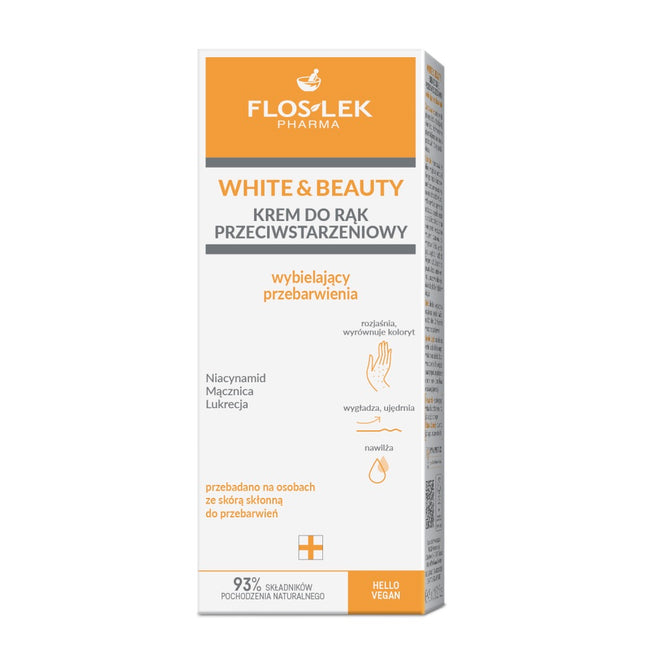 Floslek White & Beauty krem do rąk przeciwstarzeniowy wybielający przebarwienia 45ml