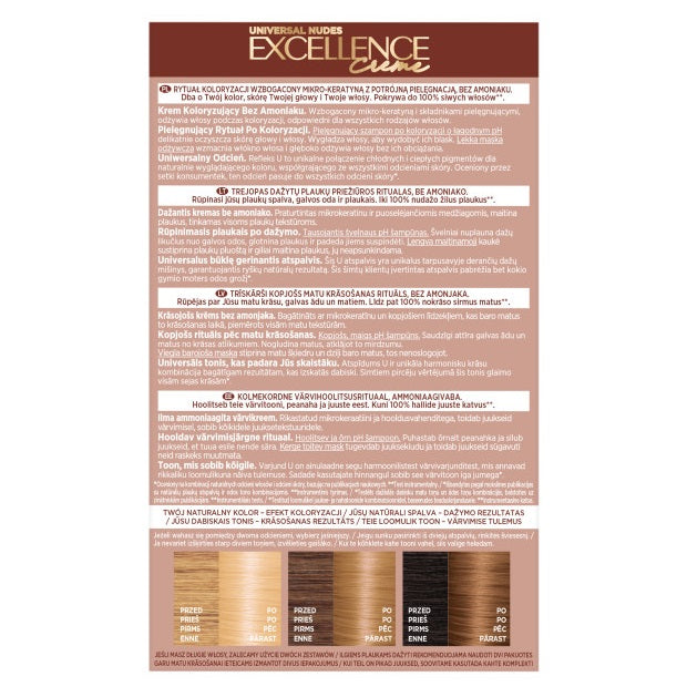 L'Oreal Paris Universal Nudes Excellence Creme pielęgnacyjny krem koloryzujący