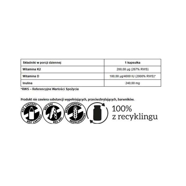 Pharmovit Witamina K2+D3 lanolin suplement diety 60 kapsułek