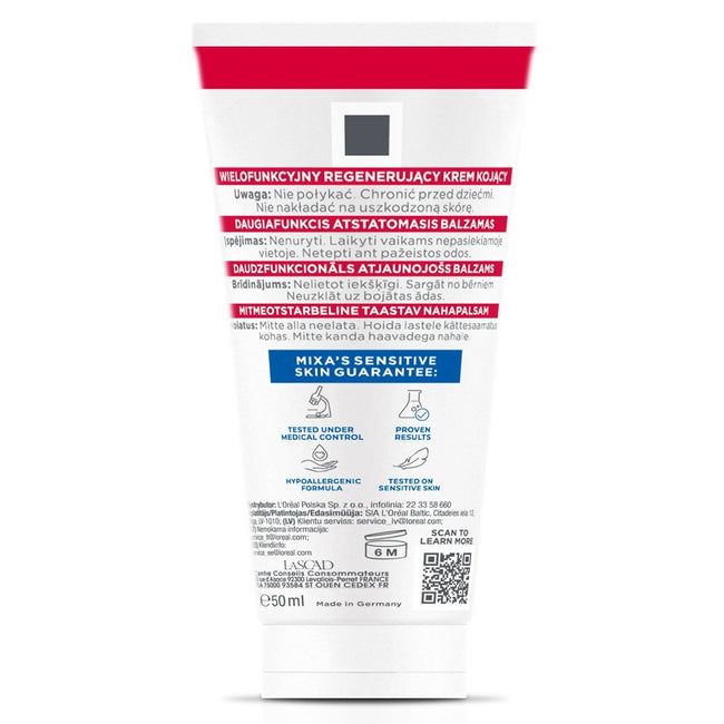 MIXA Balm Cica+ wielofunkcyjny regenerujący krem kojący dla podrażnionej skóry zapewniający efekt intensywnej regeneracji 50ml