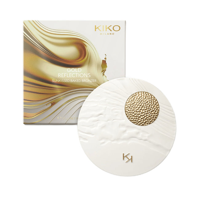 KIKO Milano Gold Reflections Sunkissed Baked Bronzer wypiekany bronzer do twarzy 02 Sienna 20g