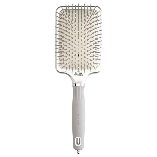Olivia Garden Expert Care Rectangular prostokątna szczotka z nylonowym włosiem Silver L