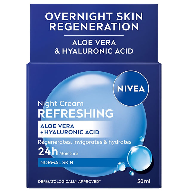 Nivea Night Cream Refreshing odświeżający krem do twarzy na noc 50ml