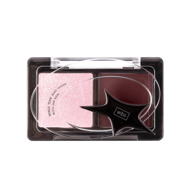 Wibo World Tour Dual-Color Multiuse Balm wielofunkcyjny balsam i rozświetlacz 3.2g