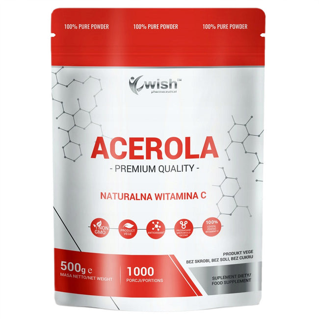 WISH Pharmaceutical Acerola naturalna witamina C suplement diety w proszku 500g
