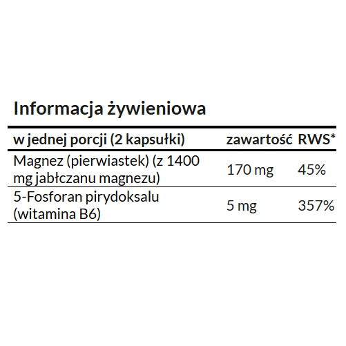 Apollo's Hegemony Magnesium Malate + P5P suplement diety 200 kapsułek