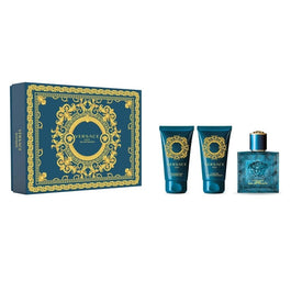 Versace Eros zestaw woda toaletowa spray 50ml + żel pod prysznic 50ml + balsam po goleniu 50ml