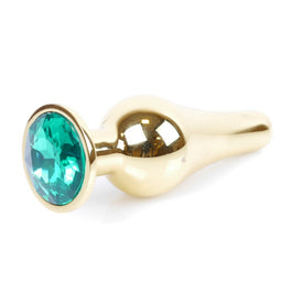 MyLove Butt Plug Collection Jewellery Gold metalowy korek analny Green