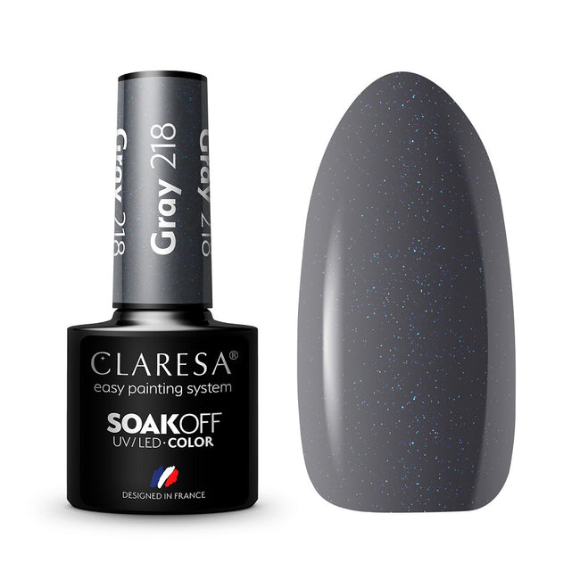 Claresa Soak Off UV/LED Gray lakier hybrydowy 5g