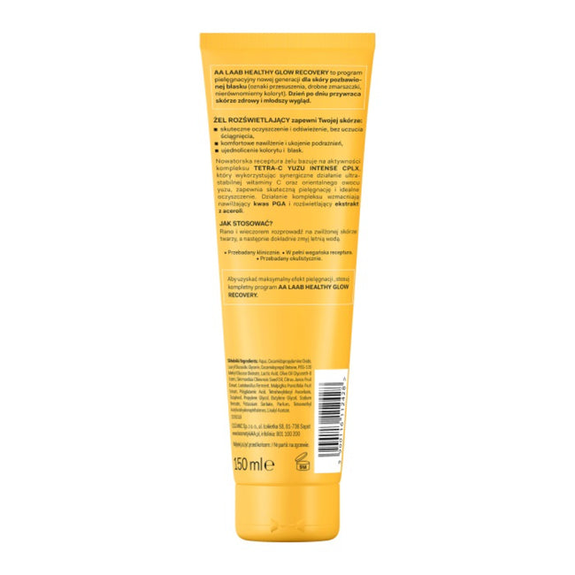 AA LAAB Tetra-C Yuzu rozświetlający żel do mycia twarzy 150ml